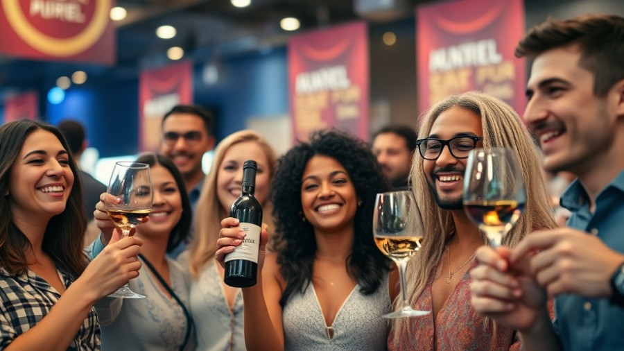 Cheerful group at a wine event, best wine bar near me.