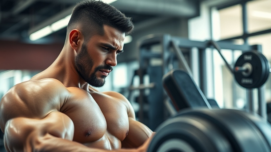 Muscular man focused on leg press in modern gym, showcasing expert meal planning services.