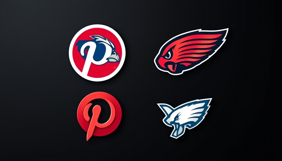 Pinterest sports marketing partnership with team logo on black background