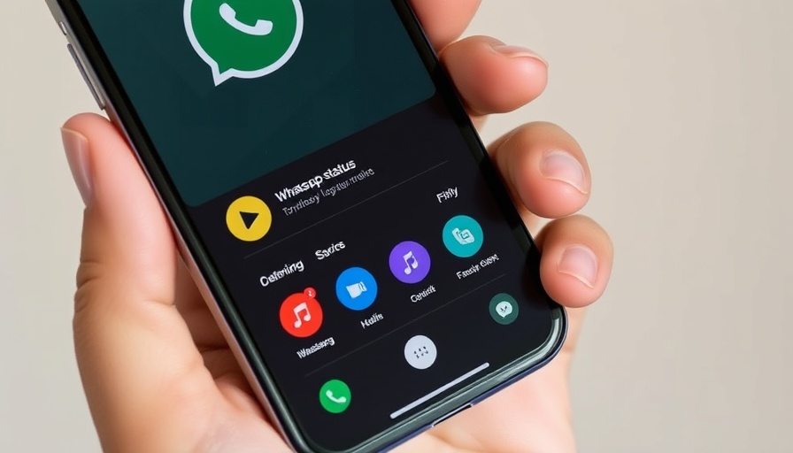 WhatsApp status updates music sharing on smartphone screen.