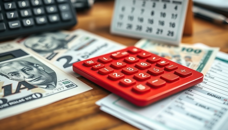 Calendar, calculator, and cash illustrating a 17-minute daily marketing routine.