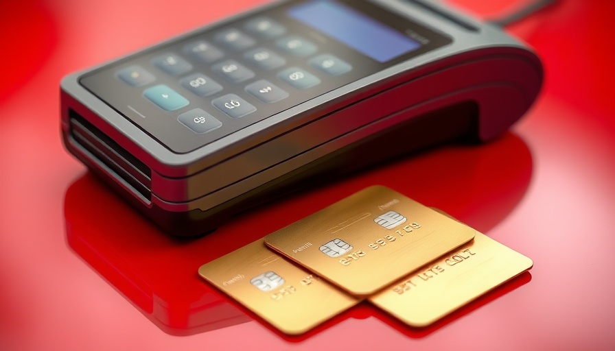 Modern payment terminal and credit cards, best payment system for small businesses setup.
