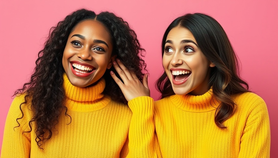 Two women sharing secrets, highlighting 'Hire a Marketing Fixer'.