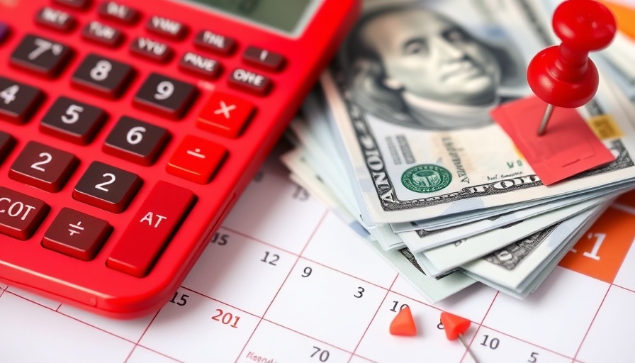 Calendar, money, and calculator for 17-minute daily marketing routine.