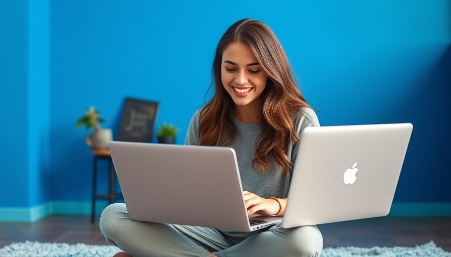 Young woman doing online target market research on laptop.