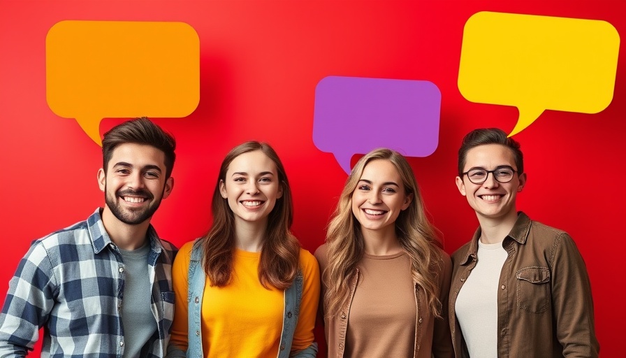 Diverse group with speech bubbles, customer research hack concept.