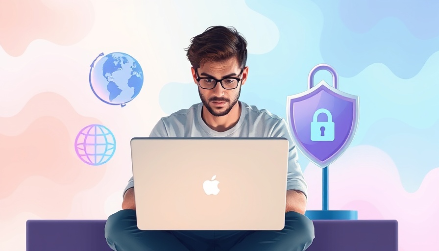 Digital illustration of a person working on secure online reviews.