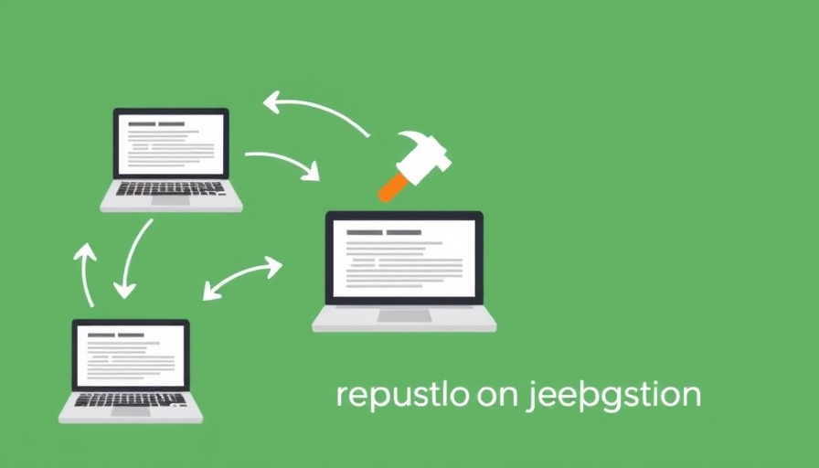 Reputation Suppression Strategies illustration with laptops and arrows.