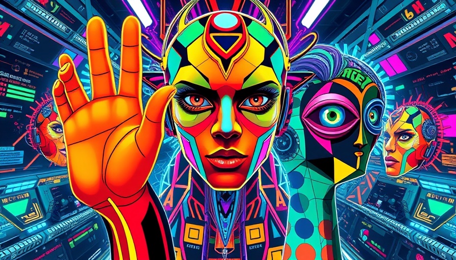 Futuristic social media header designs with vibrant colors and abstract graphics.