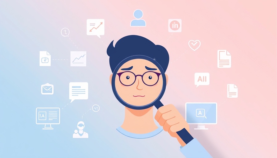 Educational illustration on AI search engines with icons and text.
