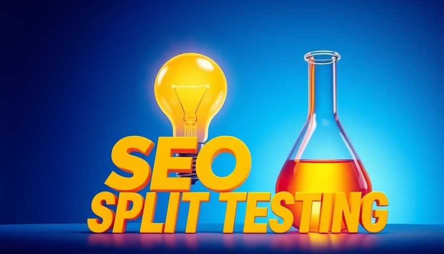 SEO Split Testing Examples graphic with light bulb and flask and expert names.