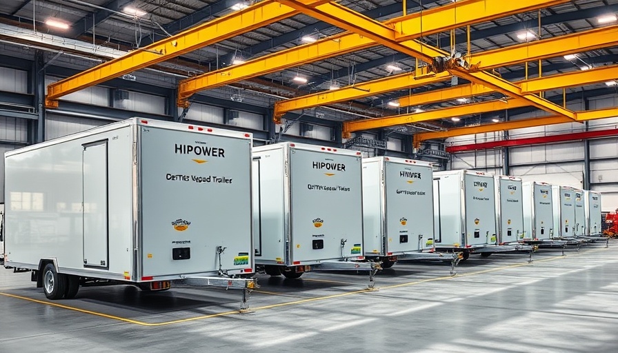 HIPOWER integrated trailers for HRIW generators in warehouse.