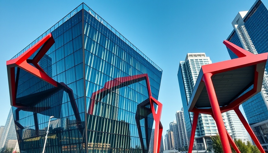 Unite's new headquarters with modern glass facade and red pillars in Bristol.