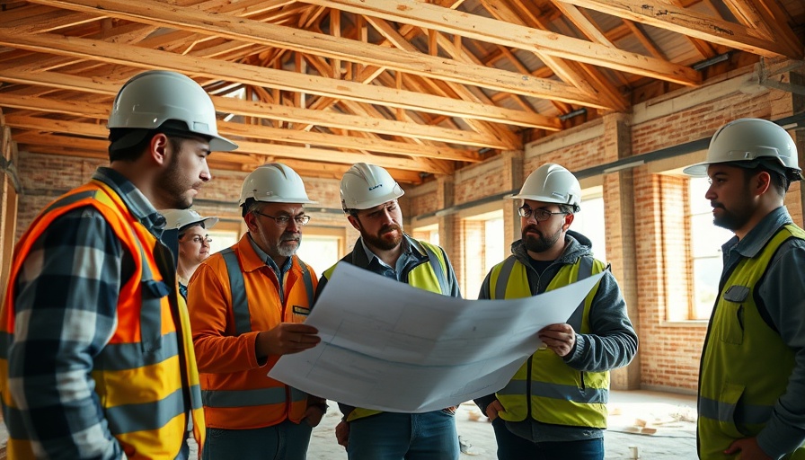 Construction workers review blueprints, symbolizing BTR housing growth opportunities.
