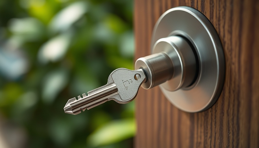 Key in door lock symbolizing Noble Tree administration housing impact.