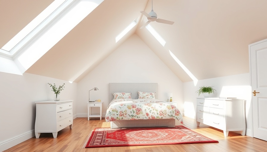 Cozy loft conversion room with skylight and low roof.