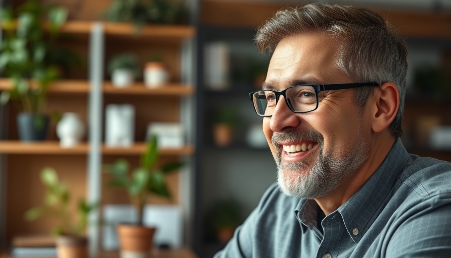 Smiling professional man discussing in office setting with employment rights focus.