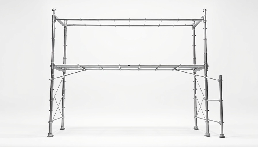 Sturdy metal scaffold frame, essential scaffold fittings tool.