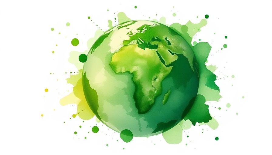 Abstract green earth illustration, watercolor style