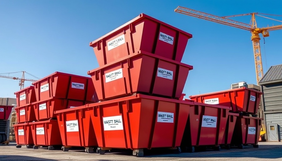 Affordable skip hire services UK with bright red skips.
