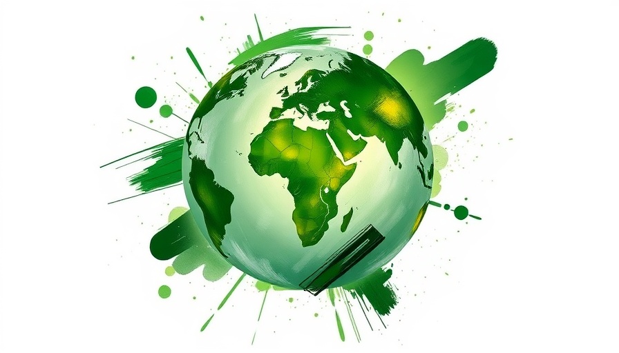 Artistic green earth illustration symbolizing eco-friendly garden waste removal.