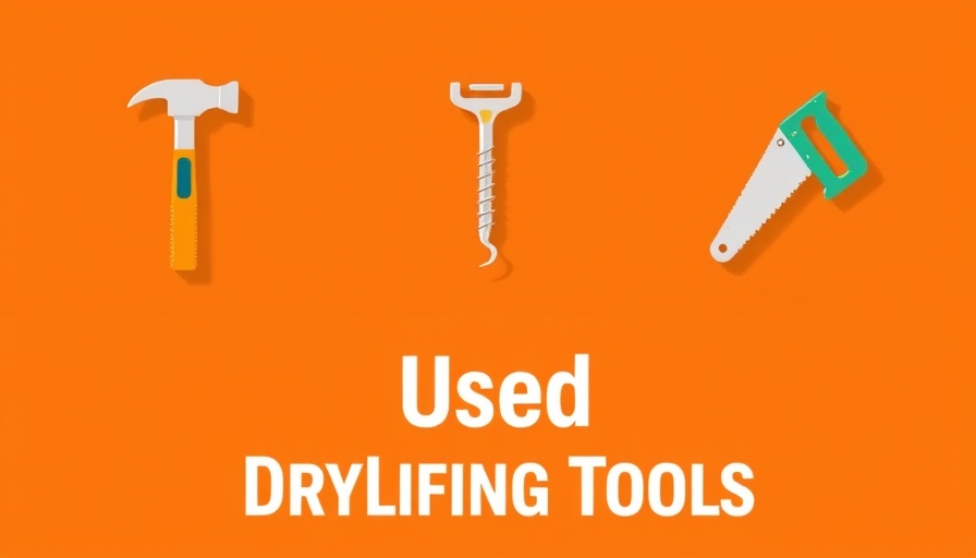 Vibrant banner for used drylining tools marketplace.