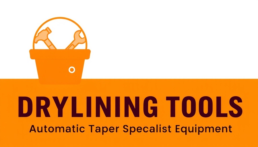 Automatic Drylining Taping Tools banner with tool icons.
