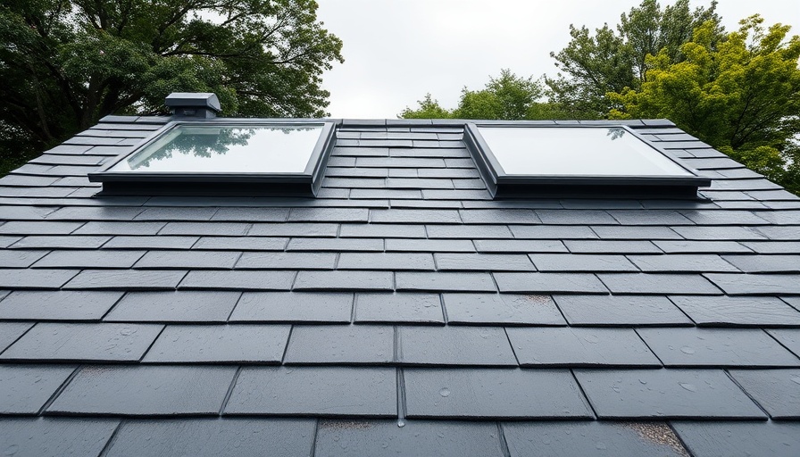 New slate roof with skylights by local roofing services Ripley.