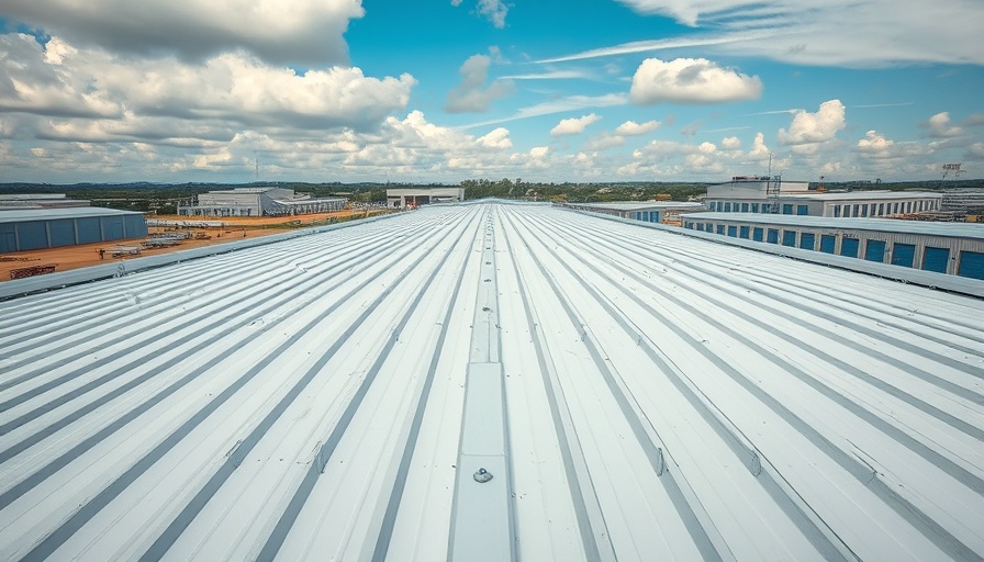Well-maintained self-storage facility roof under a clear sky.