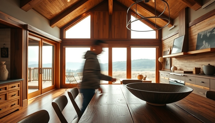 Warm rustic home extension interior showcasing natural elements.