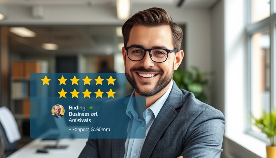 Professional male showcasing business review in office setting