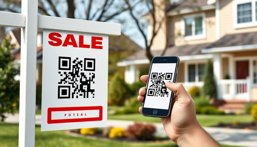 Real estate for sale sign with QR code marketing example.