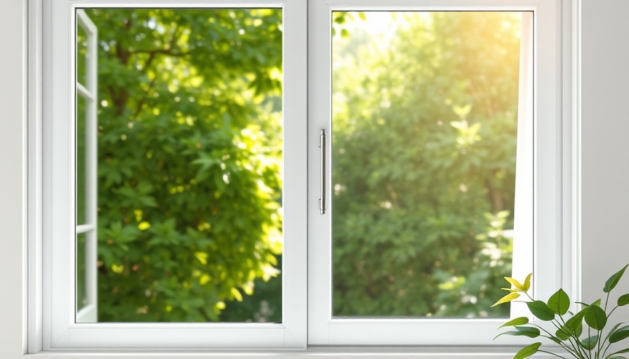 Clean window with greenery outside, illuminated by summer light.