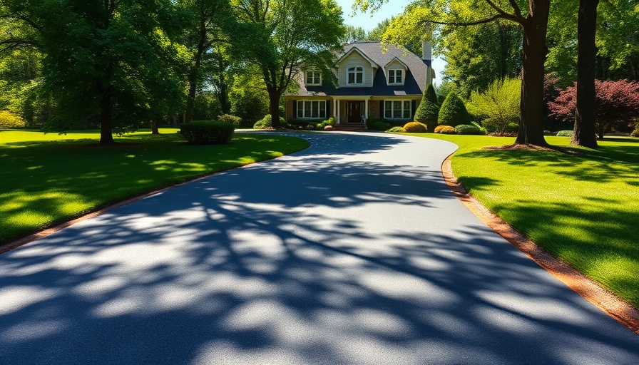 Asphalt driveway longevity in Minneapolis depicted with a pristine driveway and suburban house.
