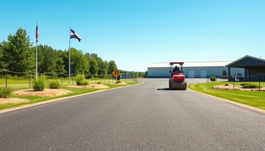 Newly paved driveway installation under sunny sky with driveway installation news updates