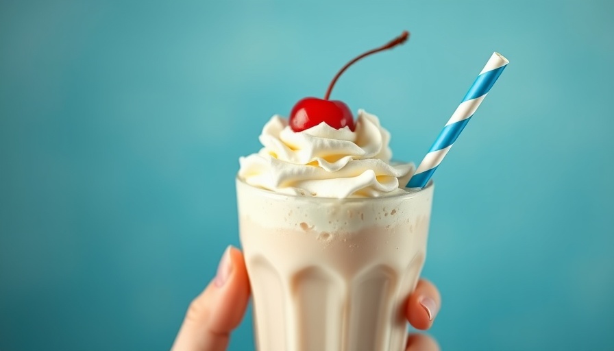 Spiked shake with whipped cream and cherry in hand