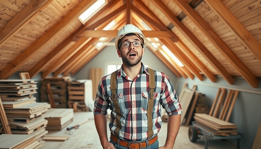 Victorian loft conversion with amazed construction worker.