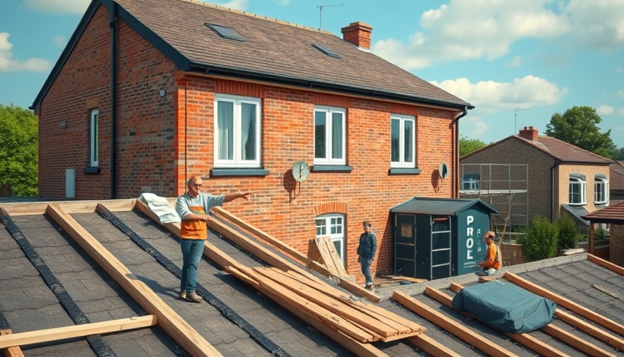 Loft conversions project with a man pointing at construction site.