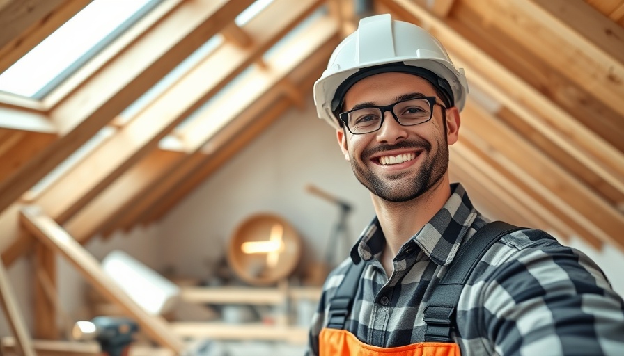 Modern worker showcasing loft conversions in attic space.