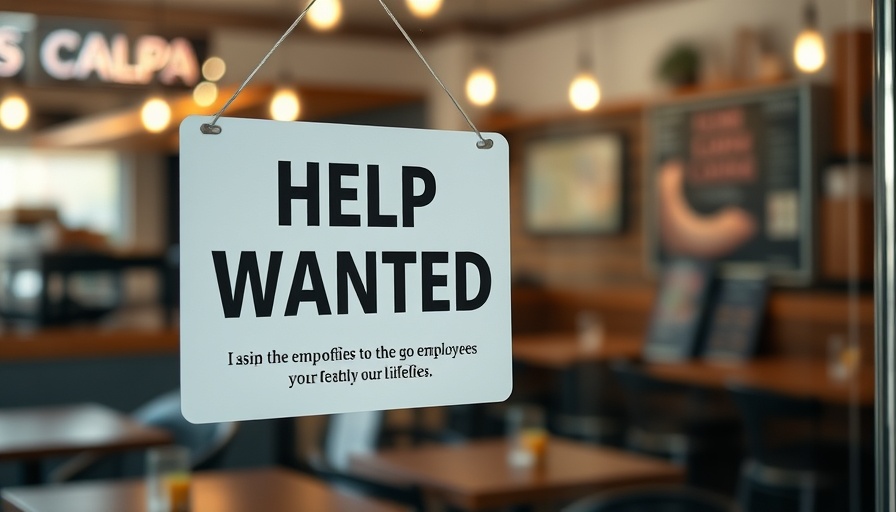 Help Wanted sign at a restaurant for hiring seasonal staff.