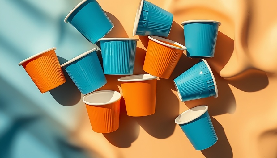 Abstract illustration of colorful K-Cups, highlighting Keurig settlement coffee maker defect.