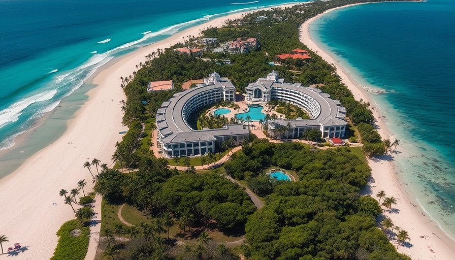 Aerial view of Grand Palladium White Sand Resort & Spa beach.