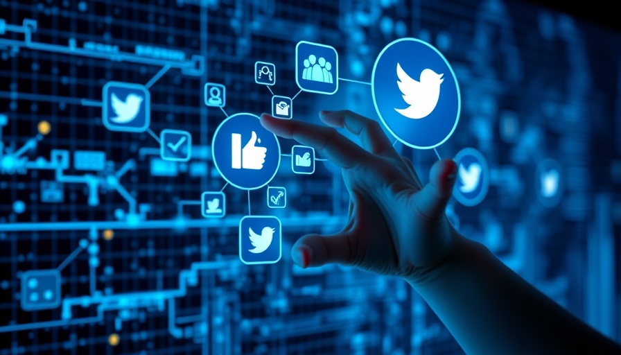 Futuristic interface with hand and tech icons for affiliate marketing.