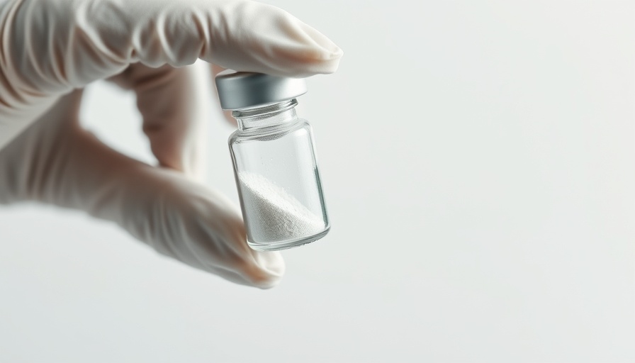 Close-up of vial with white powder, focus on exosomes in skin healing context.