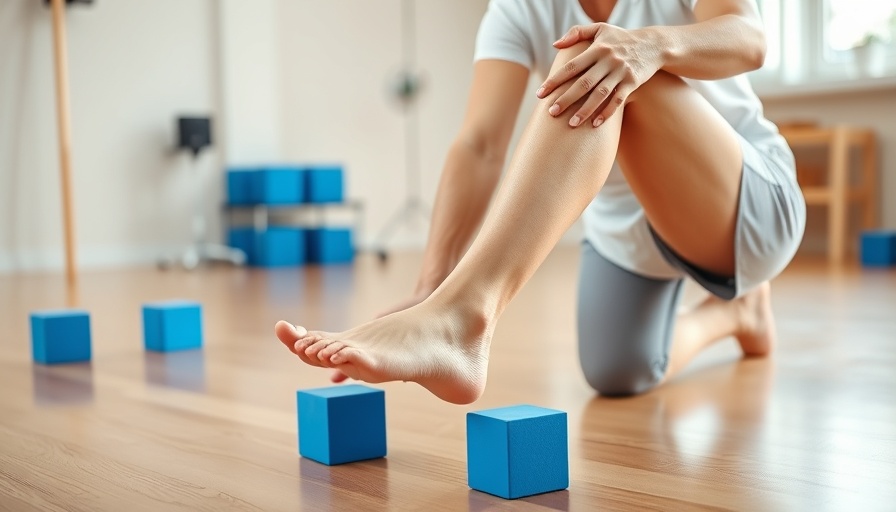 Achilles tendonitis recovery tips exercise session with a therapist guiding a patient.