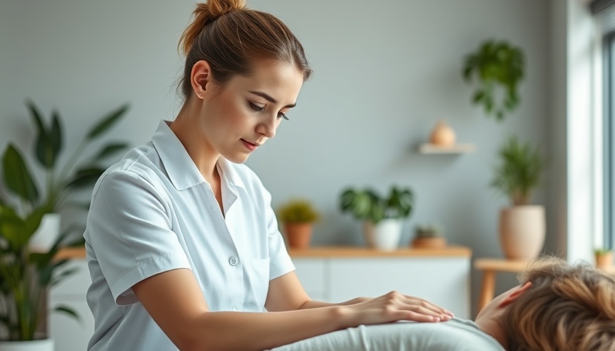 Top-rated osteopath for neck pain assisting patient in clinic.