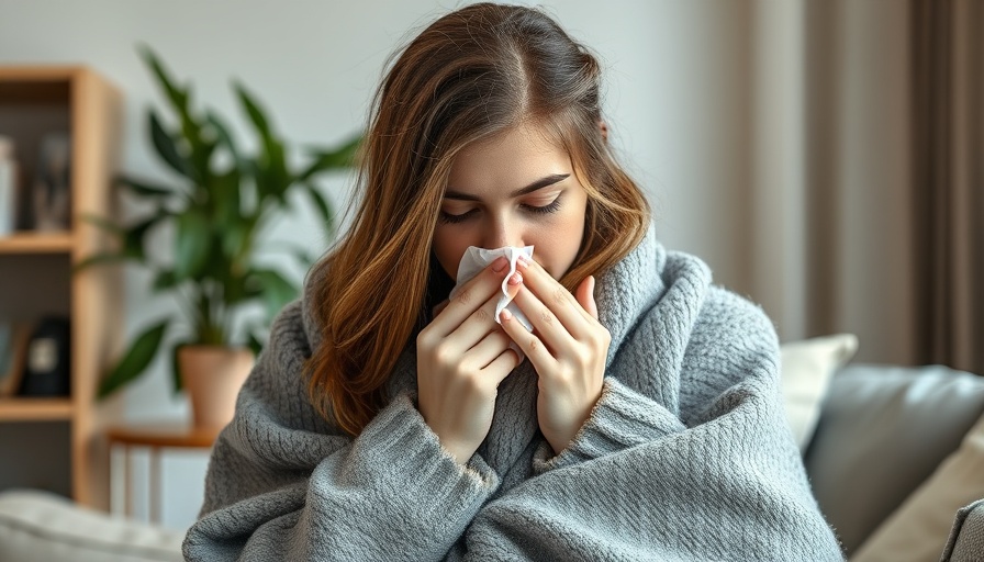 Woman recovering from flu with osteopathy, cozy room