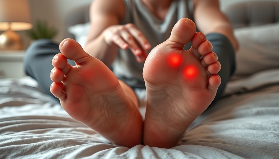 Close-up feet showing pain points for shockwave therapy in Towson.