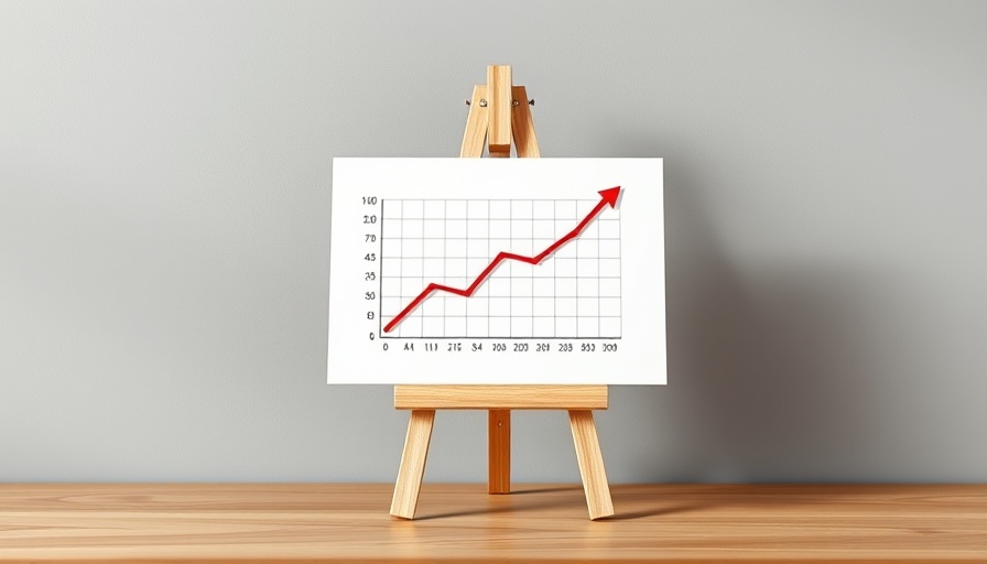 Upward trend chart on easel representing Aesthetic Surgery Journal impact factor growth.