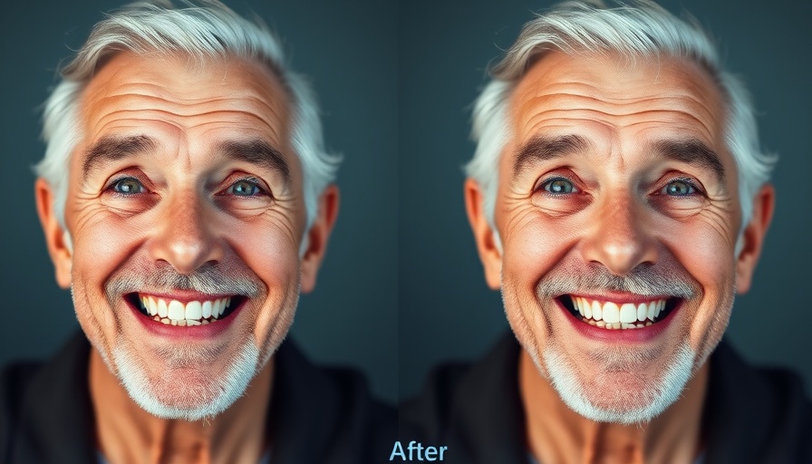 Older man's dental transformation with dental crowns in Mexico.